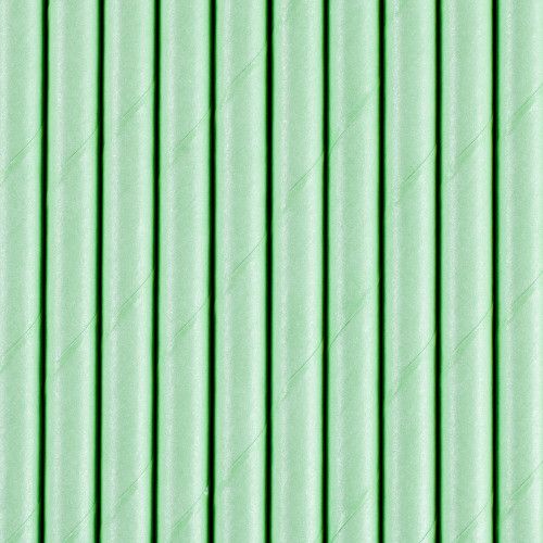 10 pajitas verdes menta de papel