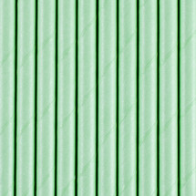 10 pajitas verdes menta de papel