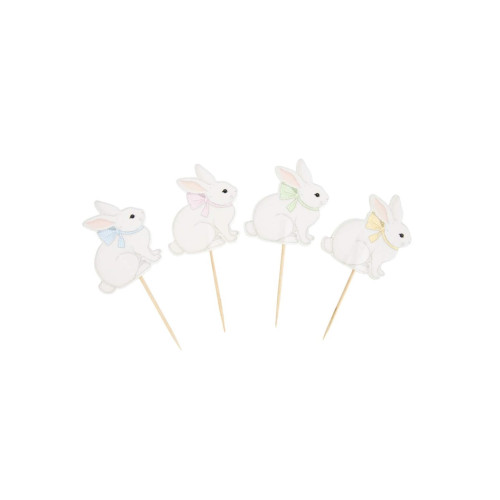 10 palillos para c&oacute;ctel Mi Conejito 8 cm