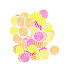 100 Confetis de papel lim&oacute;n, naranja y frambuesa 2,5 cm
