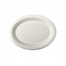 12 Platos de caña de azúcar biodegradable gama Pure oval 26 ...