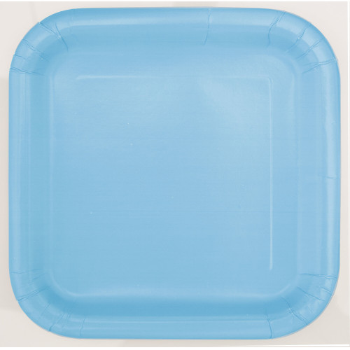 14 platos cuadrados azul cielo (23 cm) - L&iacute;nea Colores B&aacute;sicos