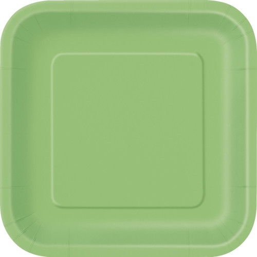 14 platos cuadrados verde lima (23 cm) - L&iacute;nea Colores B&aacute;sicos
