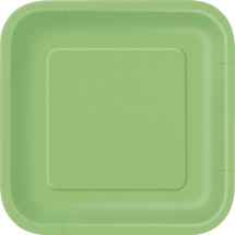 14 platos cuadrados verde lima (23 cm) - Línea Colores Básic...