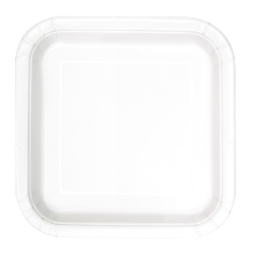 16 platos cuadrados peque&ntilde;os blancos (18 cm) - L&iacute;nea Colores B&aacute;sicos