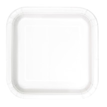 16 platos cuadrados pequeños blancos (18 cm) - Línea Colores...