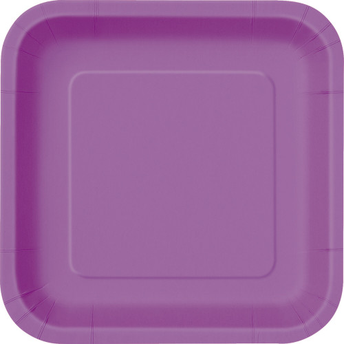 16 platos cuadrados peque&ntilde;os morados (18 cm) - L&iacute;nea Colores B&aacute;sicos