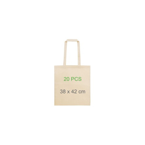 20 Bolsas de algod&oacute;n con asas - 38 x 42 cm