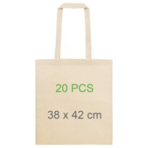 20 Bolsas de algodón con asas - 38 x 42 cm