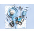20 servilletas blancas con estrellas plateadas "1St Birthday" de pape (33x33 cm) - Blue 1st Birthday