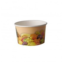 200 Vasos para helado de cart&oacute;n redondo 125 ml di&aacute;metro 8 cm &middot; 4,8 cm dise&ntilde;o Frutas