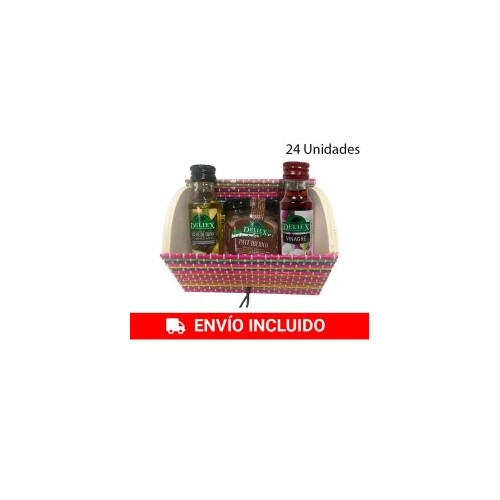 24 Pack mini ba&uacute;l con aceite, vinagre y pat&eacute;
