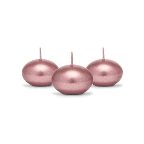 50 velas flotantes metalizadas oro rosa 40 mm