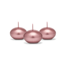 50 velas flotantes metalizadas oro rosa 40 mm