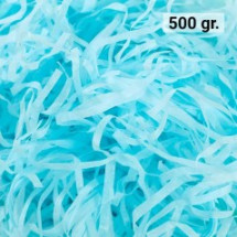 500 gr. de papel AZUL kraft en virutas, relleno para decorac...