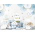 6 platos blancos con bordes dorados de papel (18,5 cm) - Wedding in rose colour