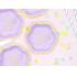 6 platos morados pastel con borde dorado "Good vibes only" de papel (13 cm) - Yummy