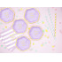 6 platos morados pastel con borde dorado "Good vibes only" de papel (13 cm) - Yummy