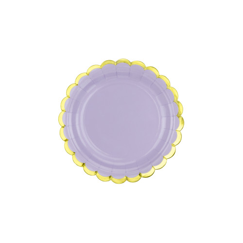 6 platos morados pastel de papel (18 cm) - Yummy