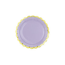 6 platos morados pastel de papel (18 cm) - Yummy