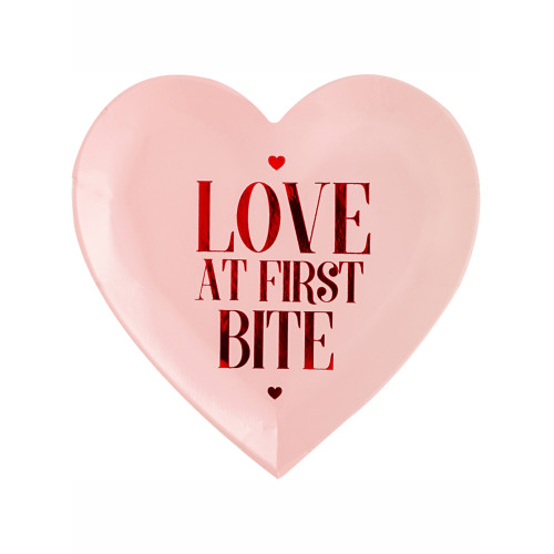 6 platos peque&ntilde;os con forma de coraz&oacute;n "Love at first bite" (17,5 cm) - Valentine Collection