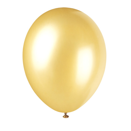 8 globos dorados metalizados (30 cm) - L&iacute;nea Colores B&aacute;sicos