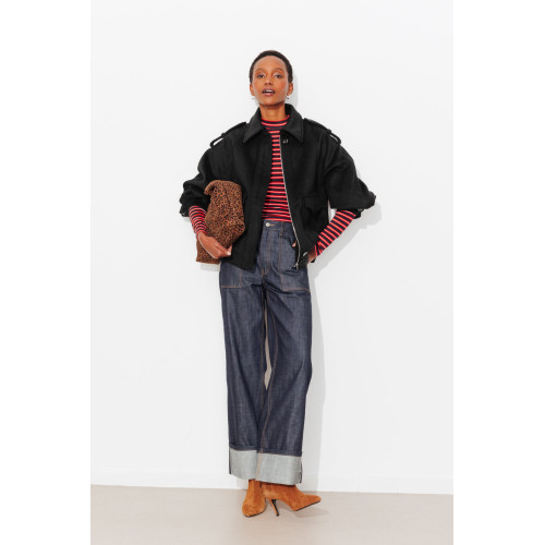 Abrigo corto en mezcla de lana