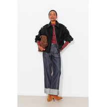 Abrigo corto en mezcla de lana