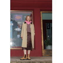 Abrigo largo cuello de pana