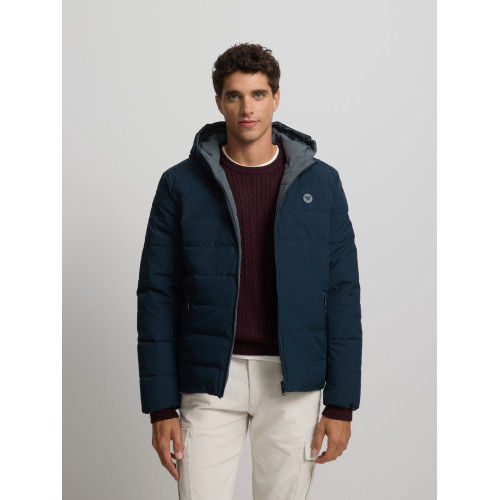 Abrigo tecnico reversible capucha gris marino