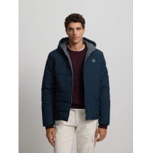 Abrigo tecnico reversible capucha gris marino