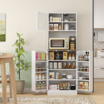 Alacena Sully Homcom 3 puertas blanco/natural 169x60x35 cm