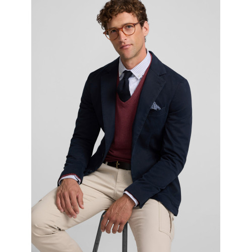 Americana casual recta azul marino
