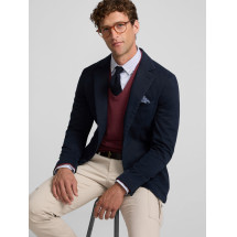 Americana casual recta azul marino