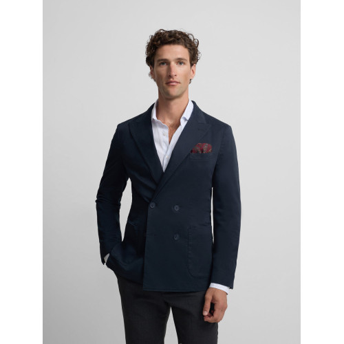 Americana cruzada casual azul marino