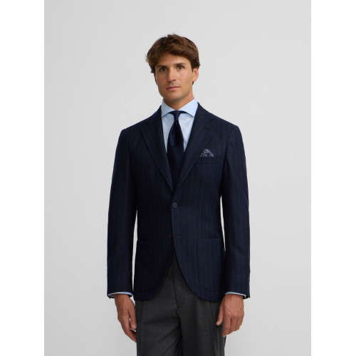 Americana raya diplomatica azul marino