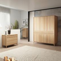 Armario para ropa de madera maciza roble Oxford 4, 175.4x60x...