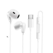 Auriculares Cascos USB-C Blanco con Cable de 1.2M TD-07