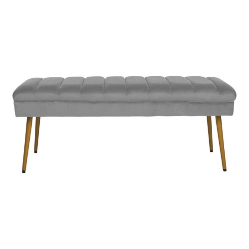 Banco terciopelo patas doradas Lindor gris