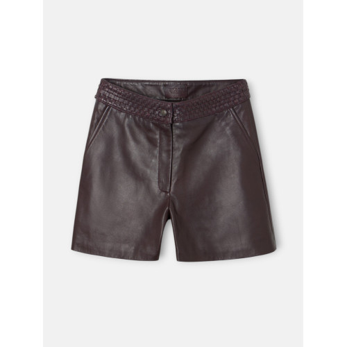 Bermuda piel trenzada burdeos