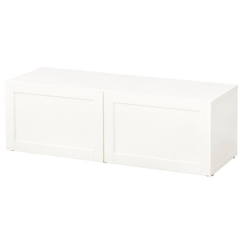 BEST&Aring; Estanter&iacute;a con puertas - blanco/Hanviken blanco 120x42x38 cm
