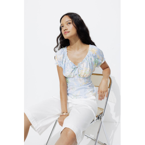 Blusa corta estampada
