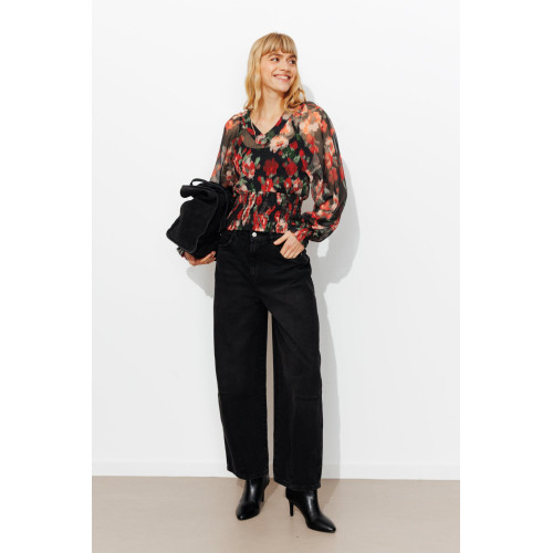 Blusa de gasa estampada