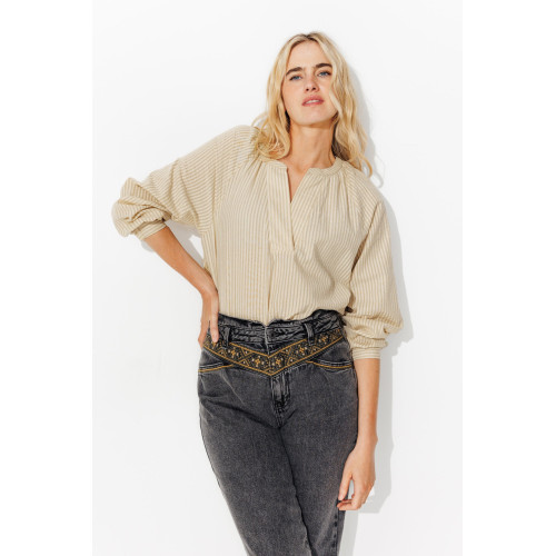 Blusa de rayas bicolor