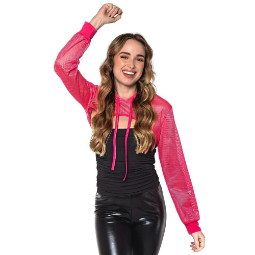 Bolero de rejilla rosa ne&oacute;n para mujer