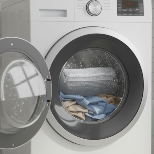 Bolsa para lavar zapatos con cremallera gris