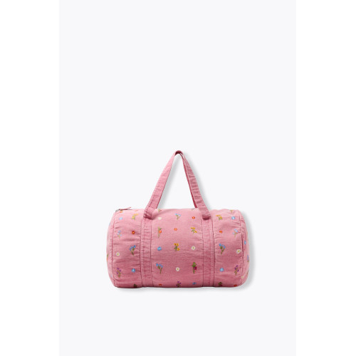 Bolso bowling bordado flores