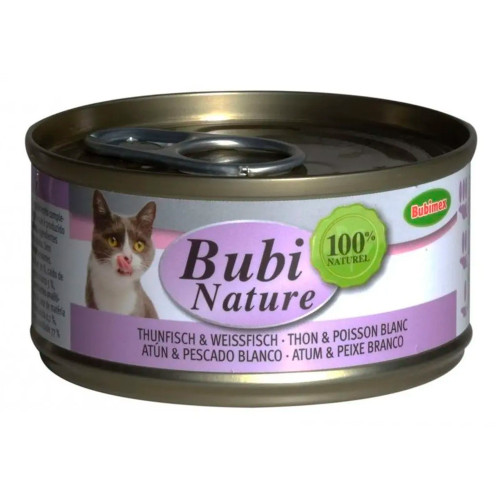 Bubi Nature At&uacute;n &amp; Pescado Blanco para Gatos 70g