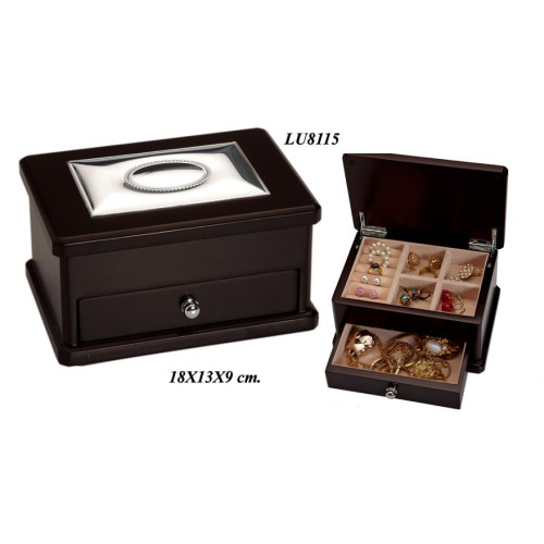 Caja joyero relojero madera metal bilaminada LU8115