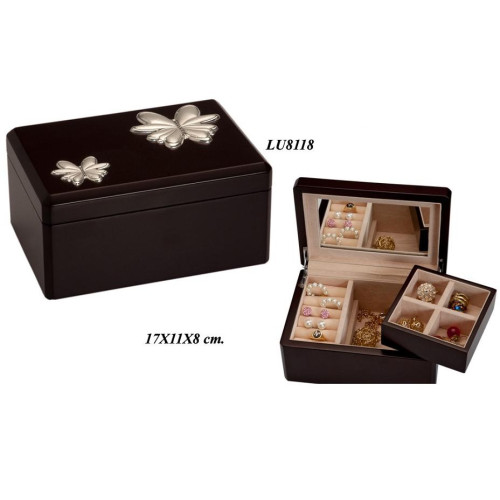 Caja joyero relojero madera y metal bilaminada LU8118